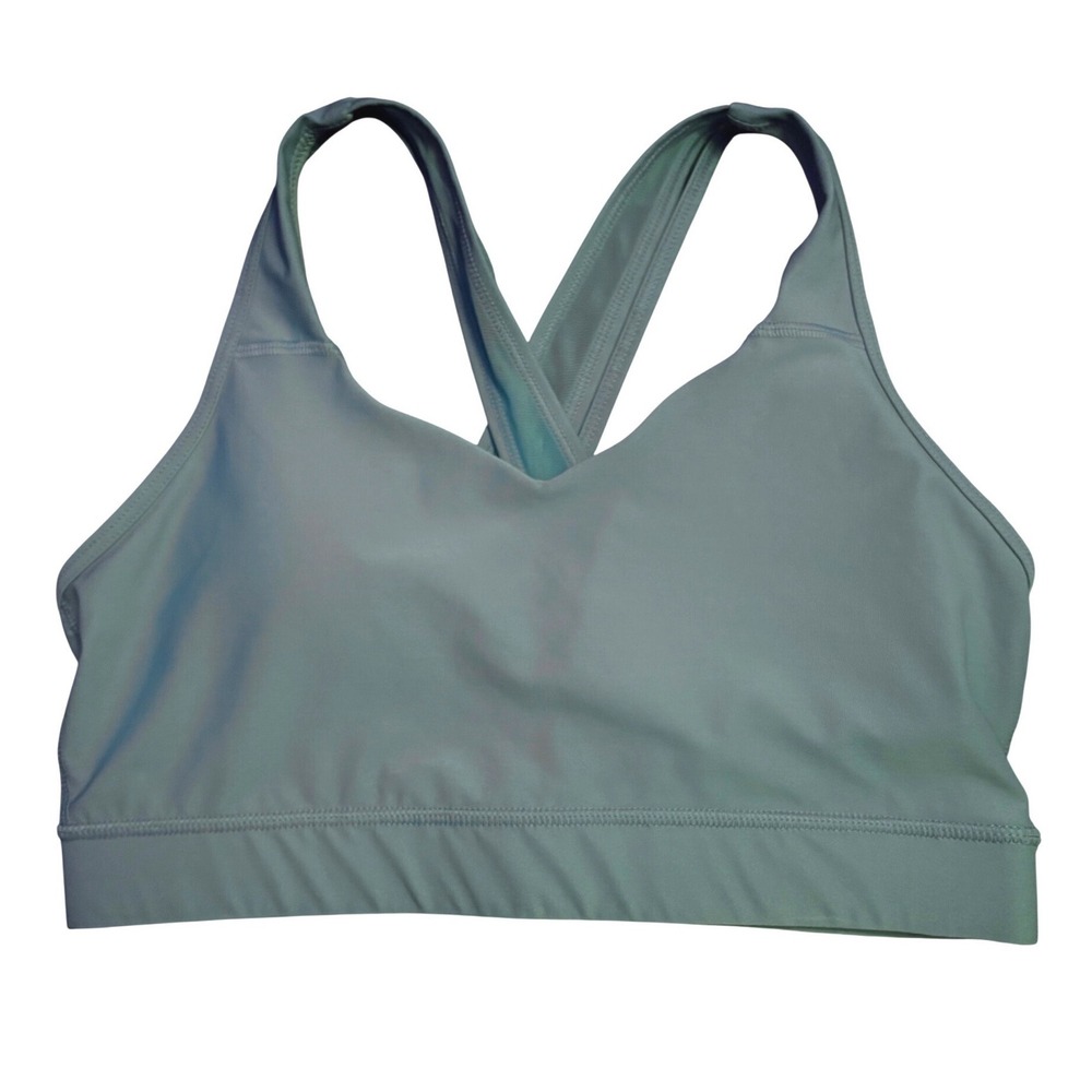 Avia Sports Bra Aqua Teal Blue Strappy Back Wirefree Athletic Yoga L
